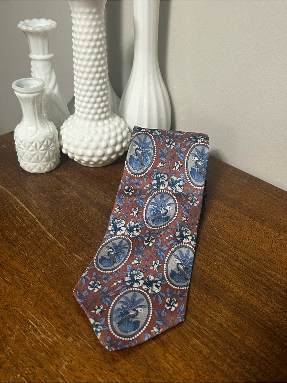 VTG Beppe Spadacini Studio Tucano Silk Tie Exotic Toucan Tropical Floral Italy